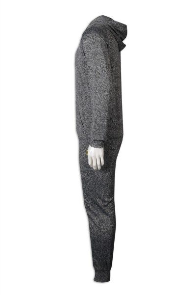 WTV171 Sports Suit Men's Coat Pants with Hat Thick Hat Rope Rubber Band Sports Pants Special Store side view